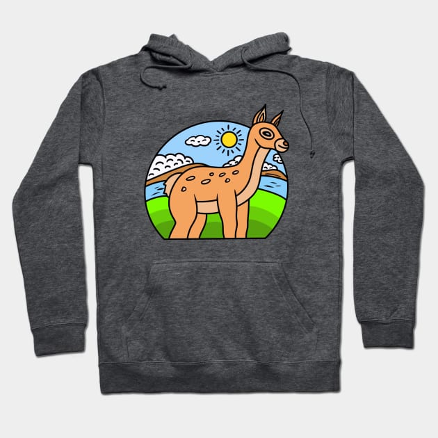 Cute cartoon deer Hoodie by Andrew Hau